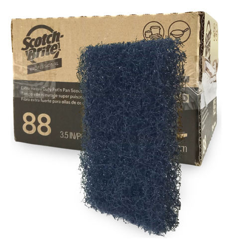 Fibra Scotch Brite Azul P88 Uso Rudo Caja Con 10pz