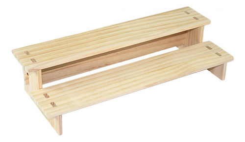 Estante Elevador De Exhibición De Madera, 2 Capas 40cm