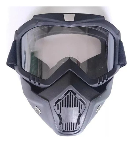 Careta Paintball Máscara Airsoft Motocros Lente Transparente