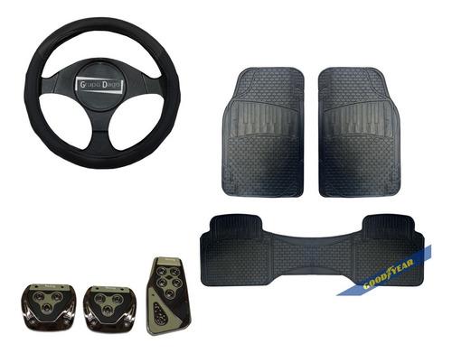 Cubre Alfombra 3 P Volante Goodyear Pedalera Para Fiat Punto