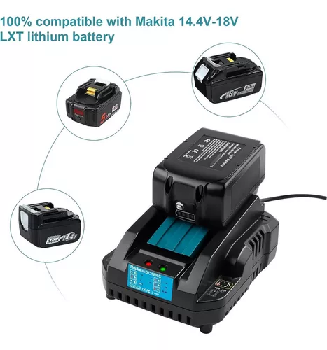 Repuesto para cargador rápido DC18RC DC18RA compatible con Makita 18V  batería BL1815 BL1830 BL1850 BL1860 BL1430 BL1450 compatible con batería de