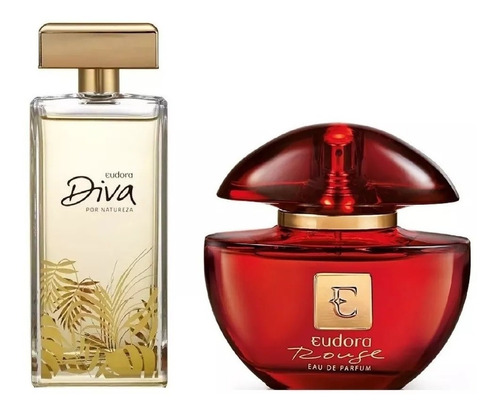 Combo Perfumes Femininos Eudora Edp Rouge + Diva Por Natureza