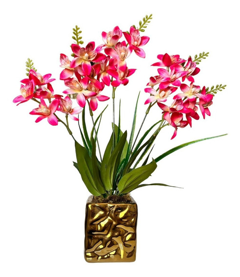 Vaso De Mini Orquídeas Artificial Casa Sala Decoração