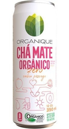 Chá Mate Organique Zero Açúcar Com Sabor De Pêssego 350m