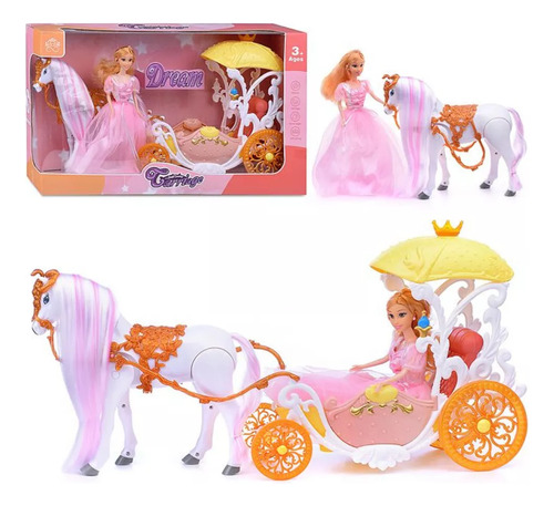 Muñeca Princesa Con Carruaje Set Musical Mágico Variedades