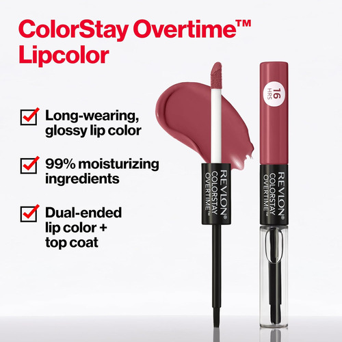 Revlon - Lápiz Labial Líquido Overtime Con Brillo De Labios