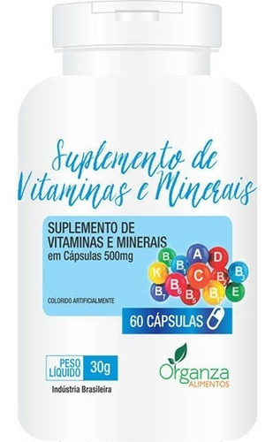 Kit 2 Suplemento De Vitaminas E Minerais - 60 Cáps. Organza Sabor Sem Sabor