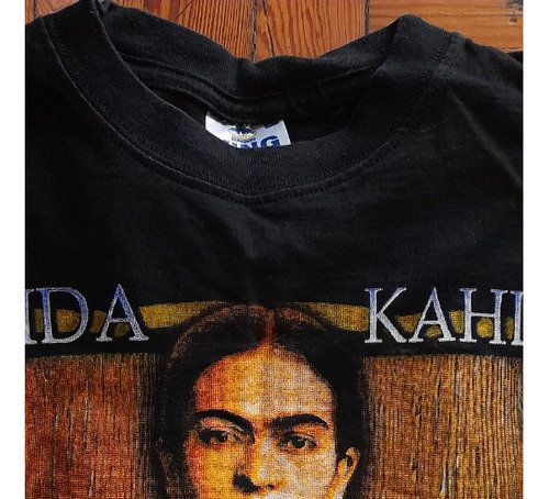 Remera De Algodón Negro Frida Kahlo Importada México