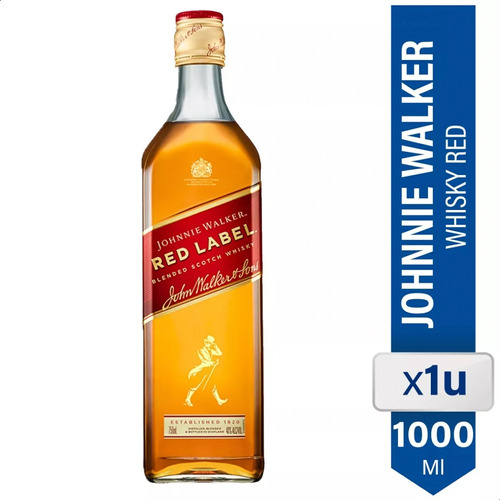 Whisky Johnny Walker Red Label 1000ml 1 Litro Jw J.w. Rojo 