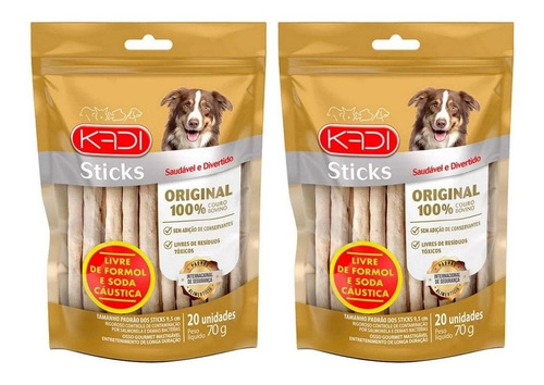 Sticks Para Cachorros Sabor Natural 70g Kadi Kit 2 Unid.