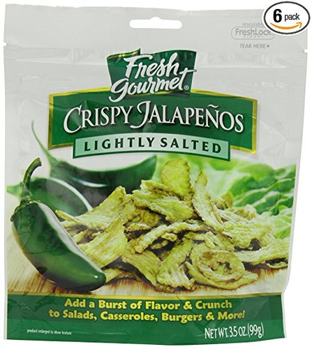 Crujiente Fresco Gastrónomo Jalapeños, Un Poco De Sal, De 3.