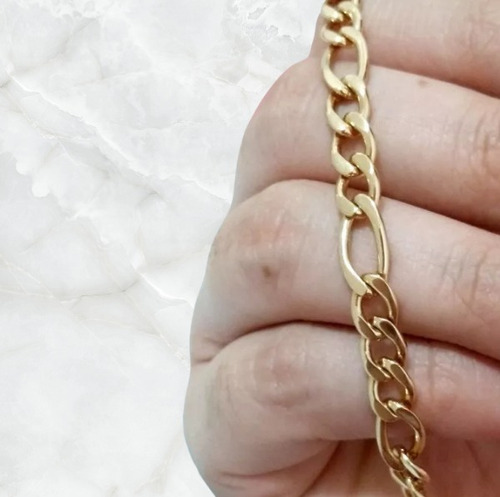 Pulseira Rommanel Fio Alternado 3x1 Banhado À Ouro 18k