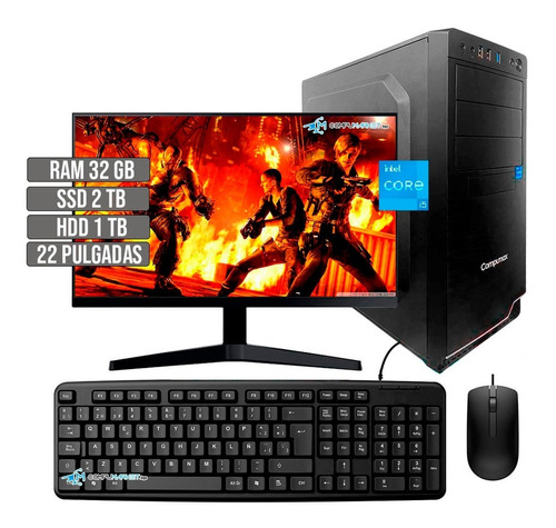 Pc Gamer Intel Core I5 12400 Ssd 2tb + Hdd1tb Ram32gb Led 22