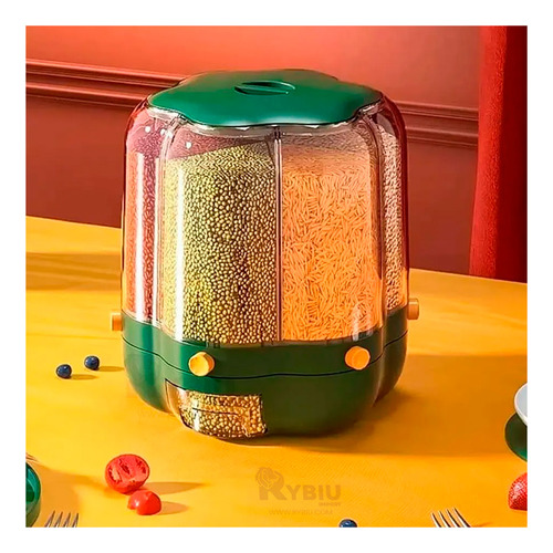 Expendedor Resistente De Comida En Verde Y+ligas De Regalo