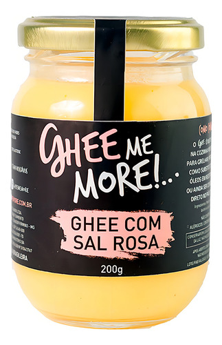 Manteiga Ghee Com Sal Rosa Sem Glúten 200g Ghee Me More