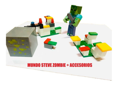Set Construccion Bloques Mundos Minecraft 164 Pcs