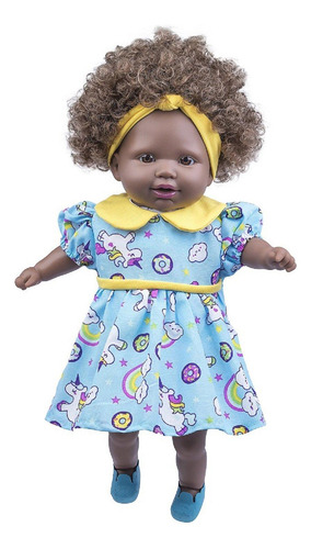 Boneca Bebê Tayla Negra Cabelo Black Power Afro - Acompanha Acessórios Mamadeira Mágica Certidão De Nascimento E Sapatinhos - Cotiplás Brinquedos