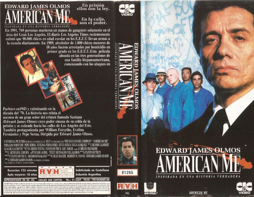 American Me Vhs Edward James Olmos William Forsythe 1992