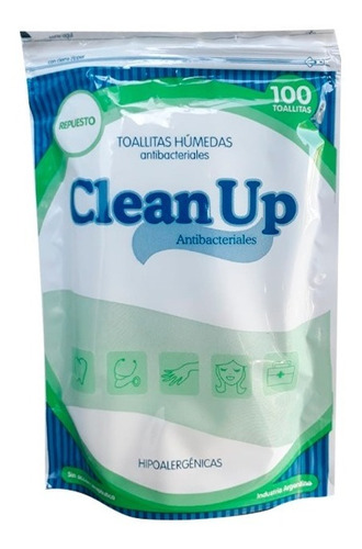 Toallitas Húmedas Antibacteriales Repuesto 100u Clean Up