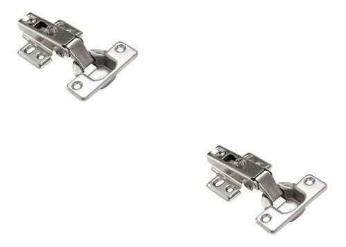 Imagen 1 de 2 de Bisagra Recta Ø35mm Acero Niquel 4 Huecos 12 Tornillos (par)