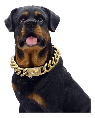 Collar De Cadena De Oro De 18 Quilates Para Perro, Collar De