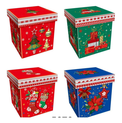 Caja De Regalo Navidad 22 Cm. Pack 12 Unid. Agro Servicio