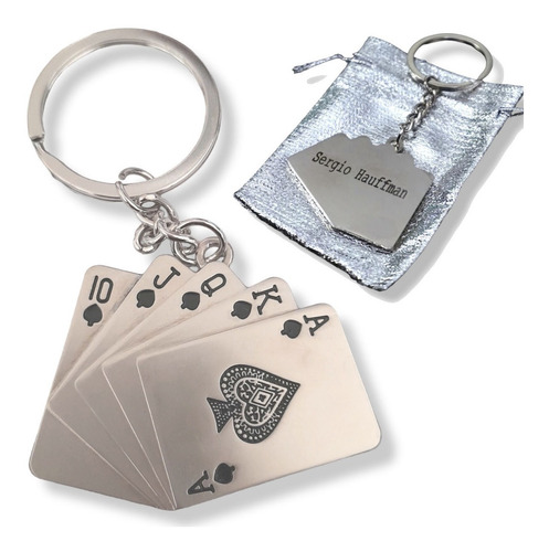 Llavero Personalizado Laser Metalico Naipe Carta Poker . 