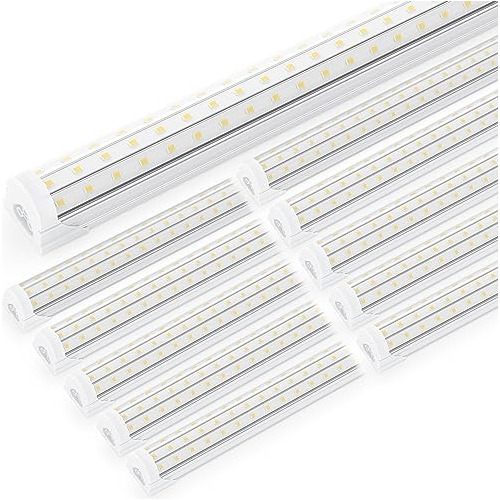 10 Pack 4 Ft Led Shop Lights, 6000k Clear White, 5000lm...