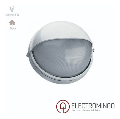 Tortuga Redonda Con Visera De Aluminio Blanco 60w Interelec