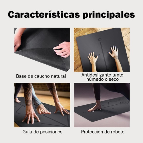 Mat Colchoneta Yoga Caucho Natural 4 Mm Guia De Posiciones