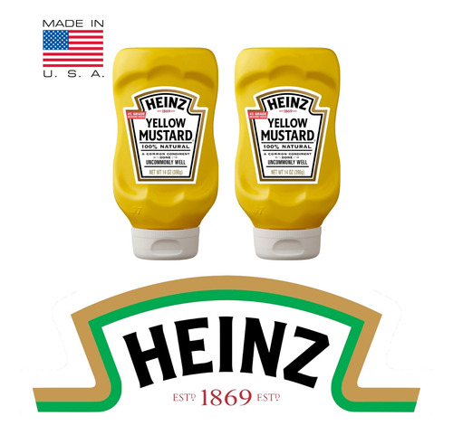 Mostaza Heinz Yellow Mustard 396g Importada Eeuu - Pack X 2