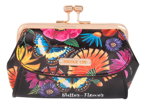 Monedero Nicole Lee Sadie 3 Compartimentos Fw23 Color Butter-Flower Black