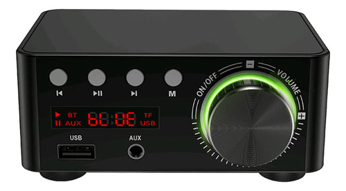Amplificador De Sonido Estéreo Hifi Bt5.0 100w Usb Aux, Negr
