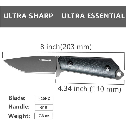 Cuchillo Táctico Olf-1008 - Hoja Fija 420hc - Funda Kydex