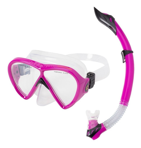 Imagen 3 de 3 de Combo Mascara Snorkel Cressi Bonete Semiseco Ajustable + Cuo