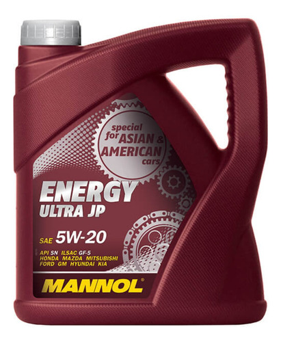 Aceite Lubricante 5w20 Mannol Sintetico Ultra Energy Jp 4lts