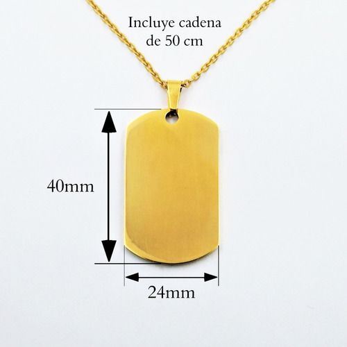 Collar Placa Alerta Médica Grabado Láser Personalizado 1048