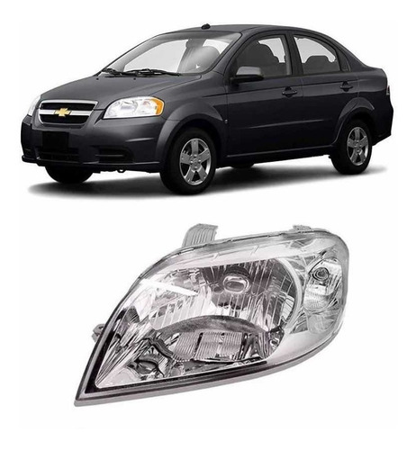 Optica Chevrolet Aveo Fondo Cromado 2009 2010 2011 Izquierda