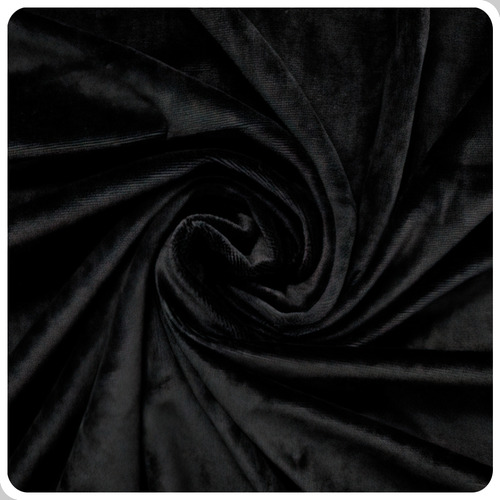 Tecido Por Metro Plush Branco Aveludado Sublimação 1m X 1,60 Cor Preto