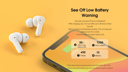 Auriculares in-ear inalámbricos QCY True Wireless Earbuds QCY T13 T13 negro