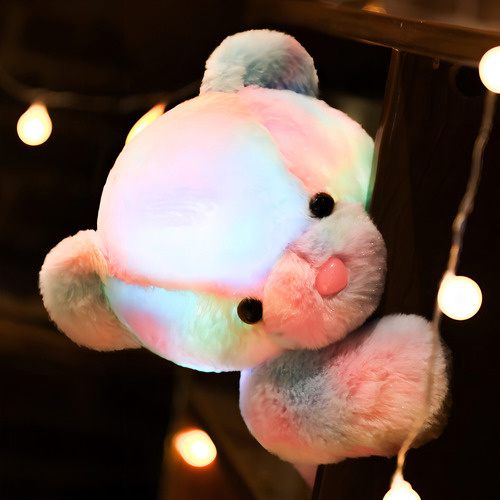 Nueva muñeca colorida para niños, arcoíris, oso de peluche LED, color, postura de pie