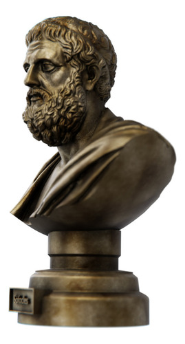 Estátua Busto Sófocles - Dramaturgo Grego Cor Cor Ouro Velho