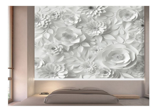 Papel De Parede Floral Flores Textura Sala 3d 7m² Xfl04