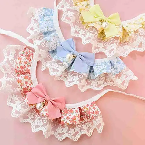 Collar Ajustable Rosa Con Bufanda Para Perro Y Gato - M