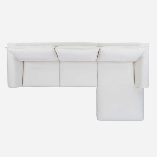 Sofá Seccional Rosen Barnes Derecho Tela Blanco