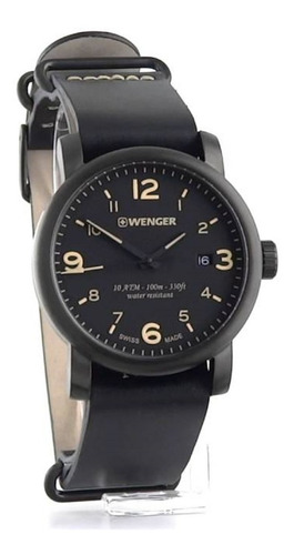 Imagen 2 de 9 de Reloj Wenger Urban Metropolitan Correa Cuero Negro