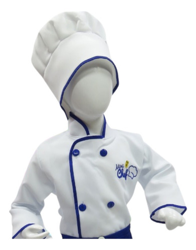 Disfraz De Chef Con Borde Azul Talla 4 A 12