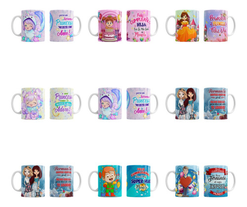 Taza Ceramica Princesa Cumpleaños #7 Blanco Princesa