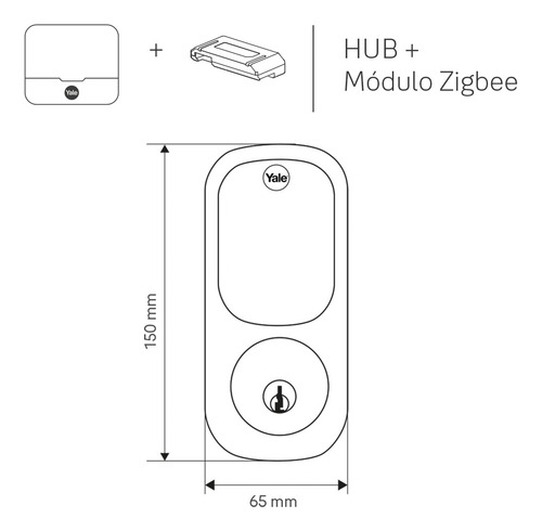 Cerradura Eléctrica Yale Yrd226 Negro Hub Y Módulo Incluidos