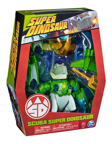 Boneco Super Dinosaur Trex Scuba Kit De Acessórios Submarino